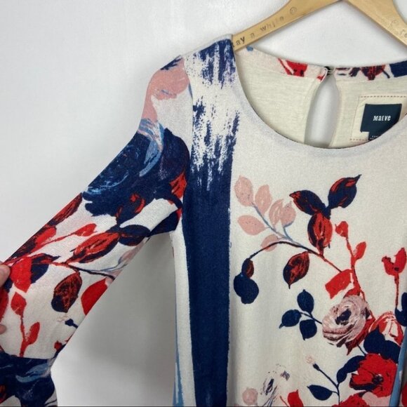 Anthropologie Maeve Floral Knit Bell Sleeve Bohemian Dress XS Anthousai Hippie - Picture 7 of 15